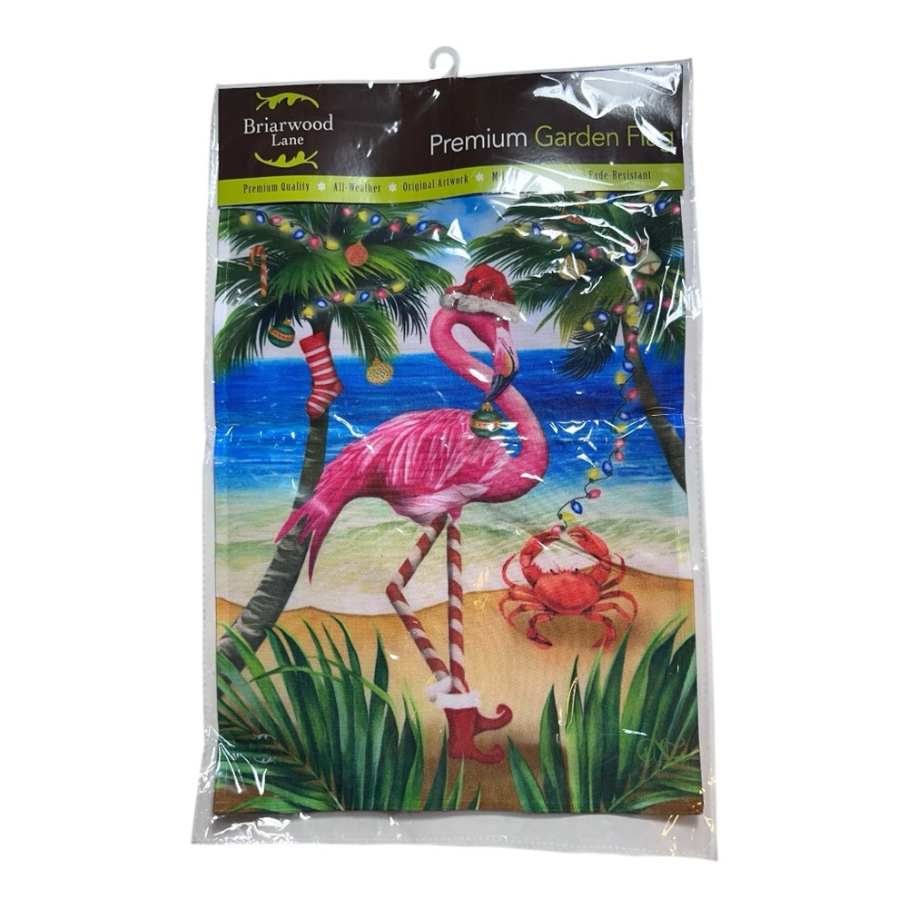 NEW Merry Christmas Flamingo Garden Flag Tropical Outdoor Garden Yard Banner
